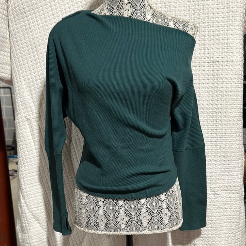 We The Free Green Off-Shoulder Top